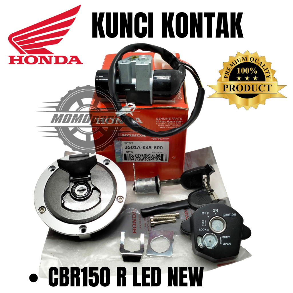 ORIGINAL KUNCI KONTAK 1 SET JOK DAN TUTUP TANGKI HONDA CBR150R NEW LED KUALITAS ASLI AHM ORI KEY SET