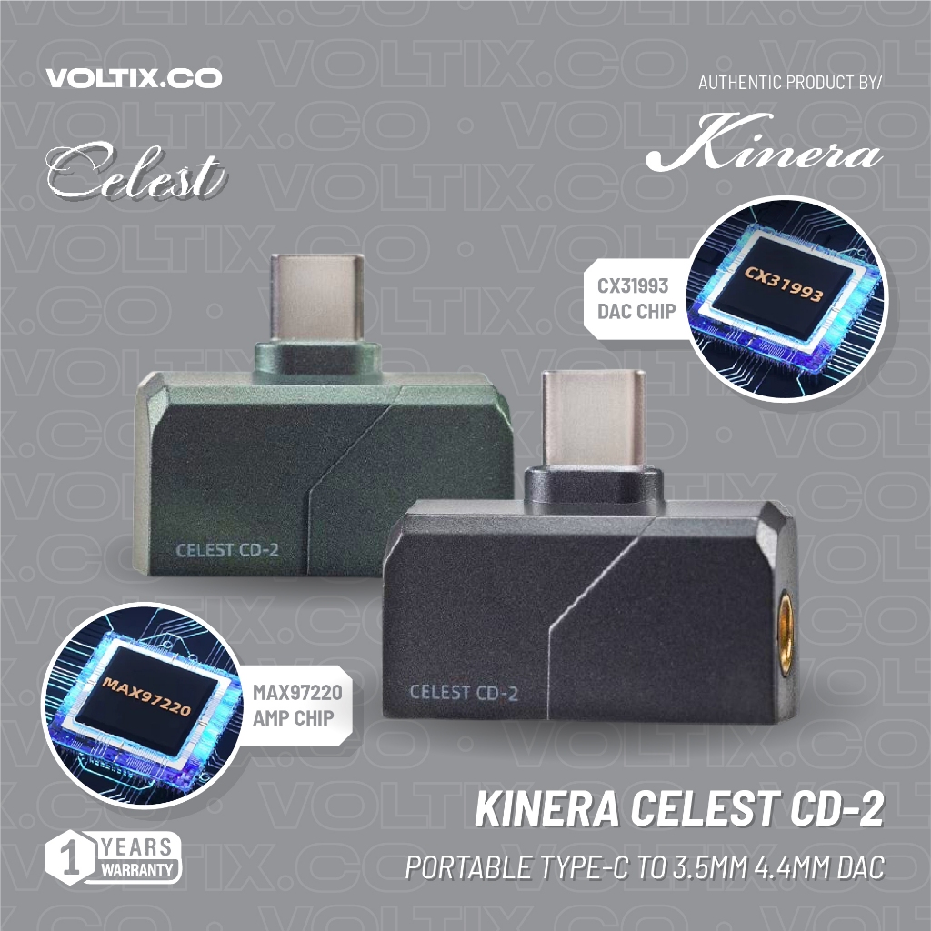 Kinera Celest CD-2 Portable Headphone DAC Amplifier 3.5mm 4.4mm Garansi Resmi BASS AUDIO