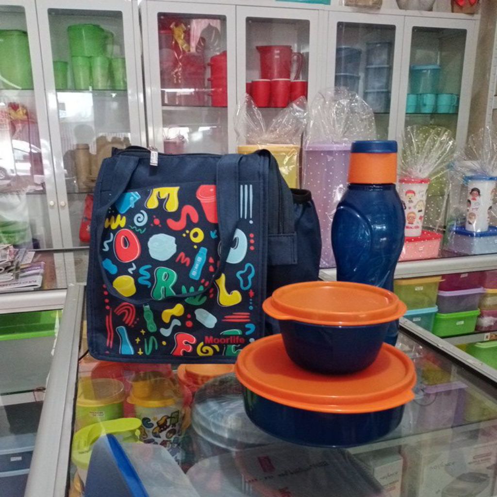 Moorlife, Nukka lunch set (tas+Teenzie 750ml+lunch box+sendok garpu+small fushion bowl