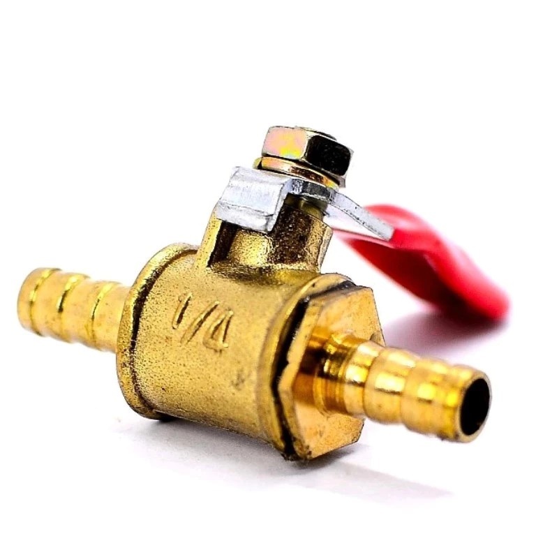 KRAN UNIVERSAL ¼ KUNINGAN keran lubang besar kecil kompresor selang bensin semua motor seperempat