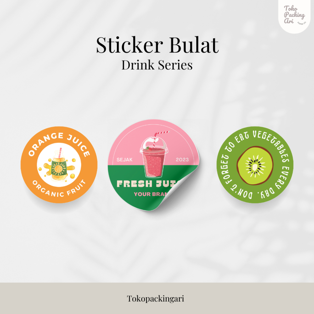 

Sticker Bulat Drink Series | Sticker Minuman | Sticker Jus Buah