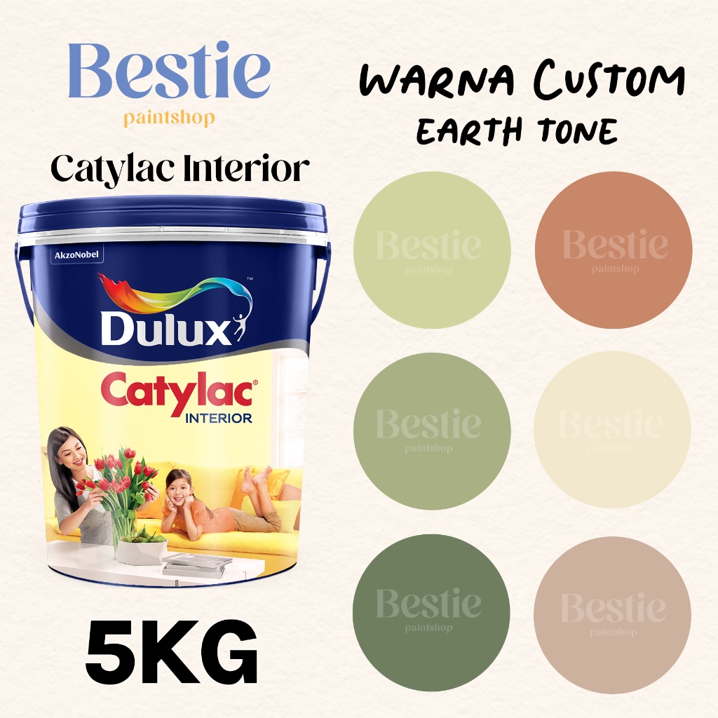 CAT TEMBOK DULUX CATYLAC INTERIOR 5 KG / WARNA CUSTOM / MOUNTAIN HIKE / MOODY FOREST / MILITARY GREE