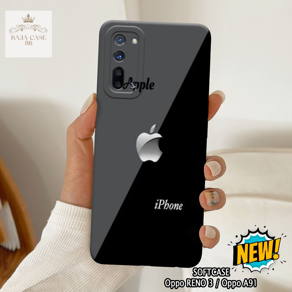 Case Oppo Reno 3 / Oppo A91 - Rajacase - casing Oppo Reno 3 - Motif case Logo - Pelindung handphone 
