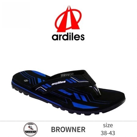 Ardiles Sandal Jepit BROWNER Kekinian Pria Dewasa Hitam-Abu