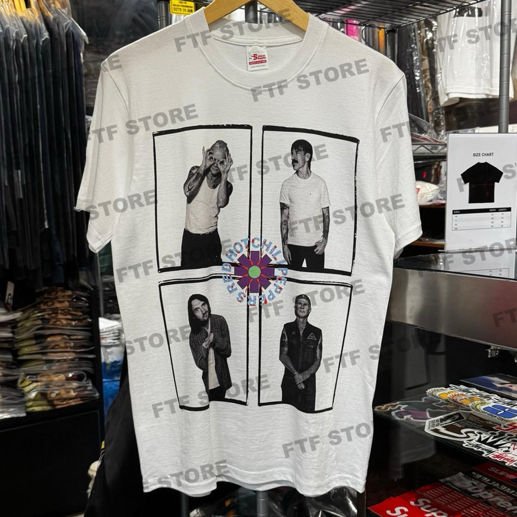 ASLI Kaos RED HOT CHILI PEPPERS - SPERM TOUR TSHIRT WHITE