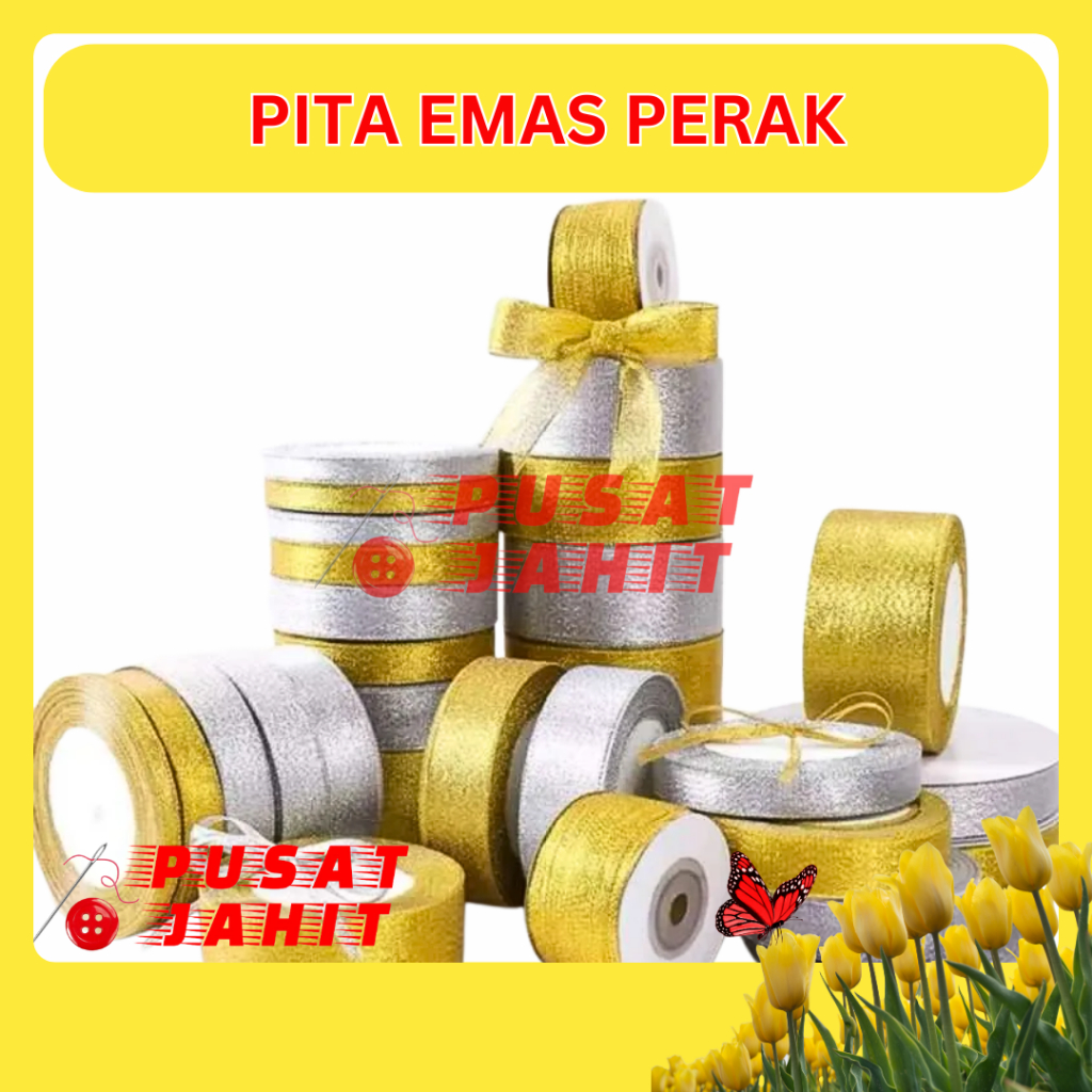 

Pita Metalik Emas Perak Gold Silver