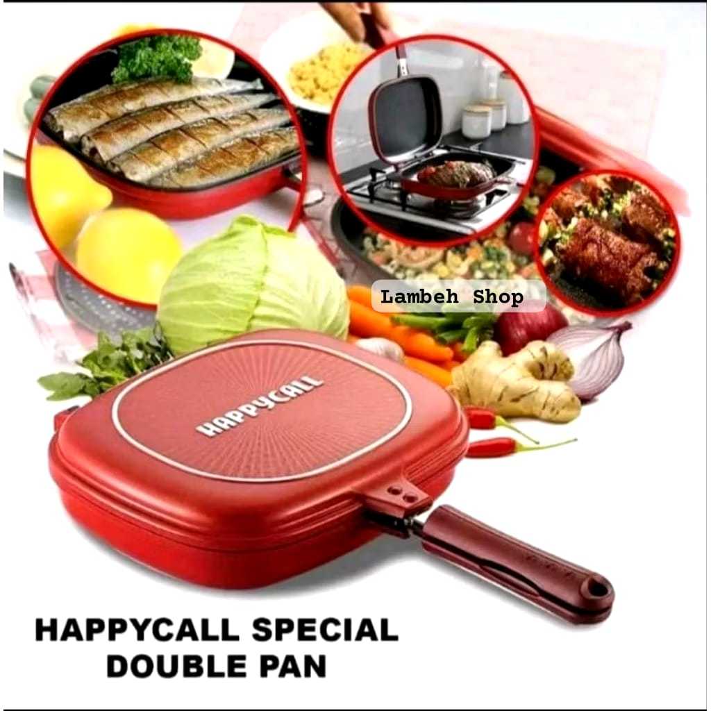 HAPPY CALL Double Pan Jumbo 32cm Wajan Serbaguna Anti Lengket Asli Korea Garansi Resmi BATAM