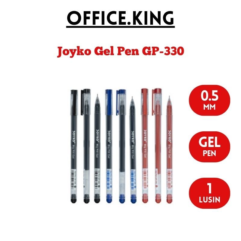 

Joyko Alat Tulis Gel Pen GP-330 Big Fill Jel Pulpen Ballpoint Bolpen