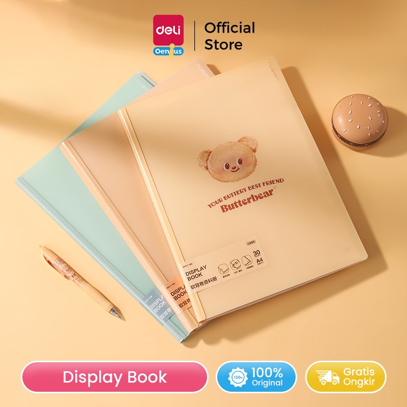 

Deli x Butterbear Display Book Map Folder A4 File Dokumen 30/40 Lembar Anti Air NS517