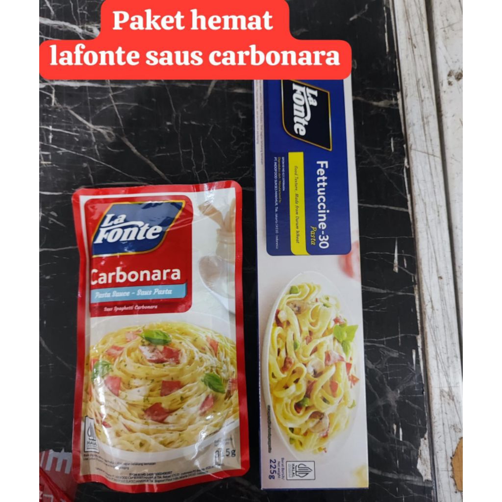 

Paket Hemat La Fonte Fettucine 225gr + Saus Carbonara 315gr