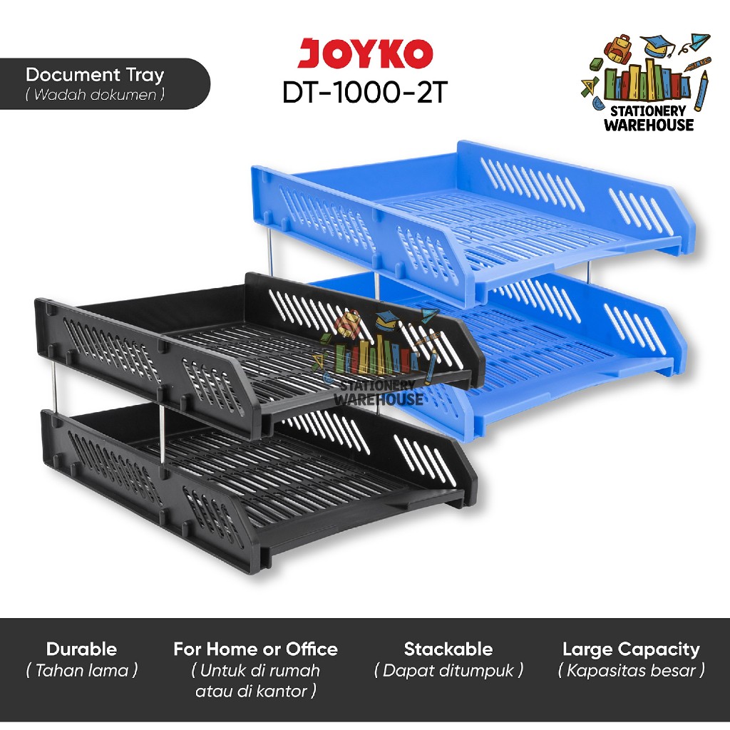 

Document Tray JOYKO Wadah Dokumen 2 Tray DT-1000-2T Black Blue