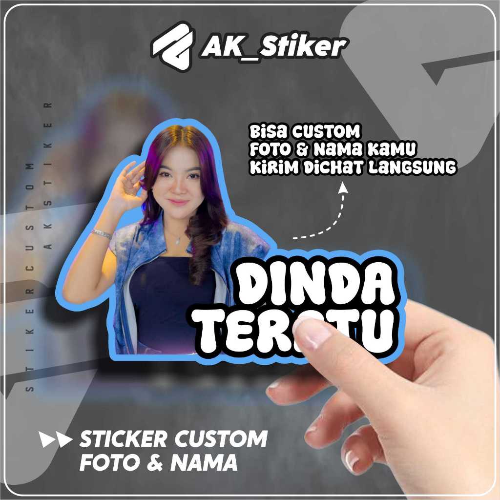 

Stiker Foto Wajah dan Tulisan Nama Custom Free Desain