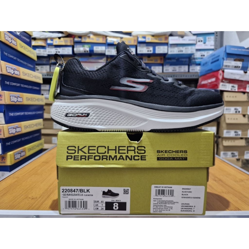 New Limitied Skechers Go Run Elevate 2.0 Fluid Motion Running Shoes Mens 220847/BLK Original BNIB