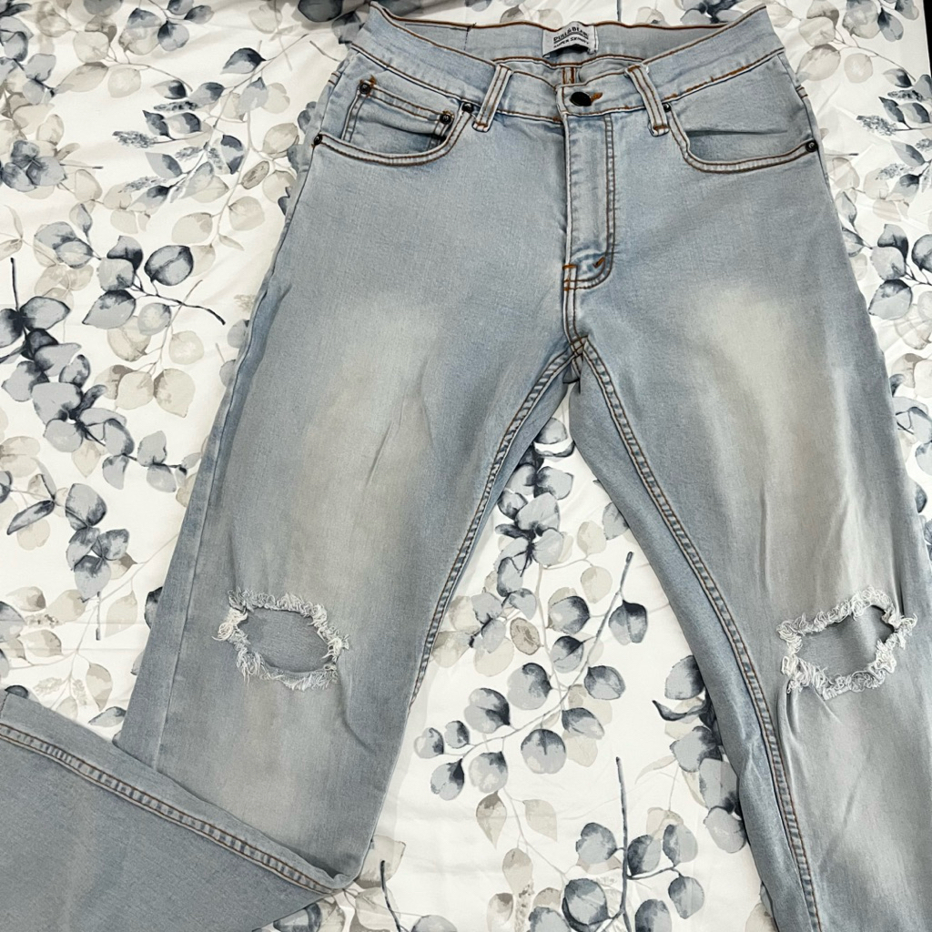 Preloved Celana Model Ripped Skinny Jeans Pria Pullnb3ar Light Blue