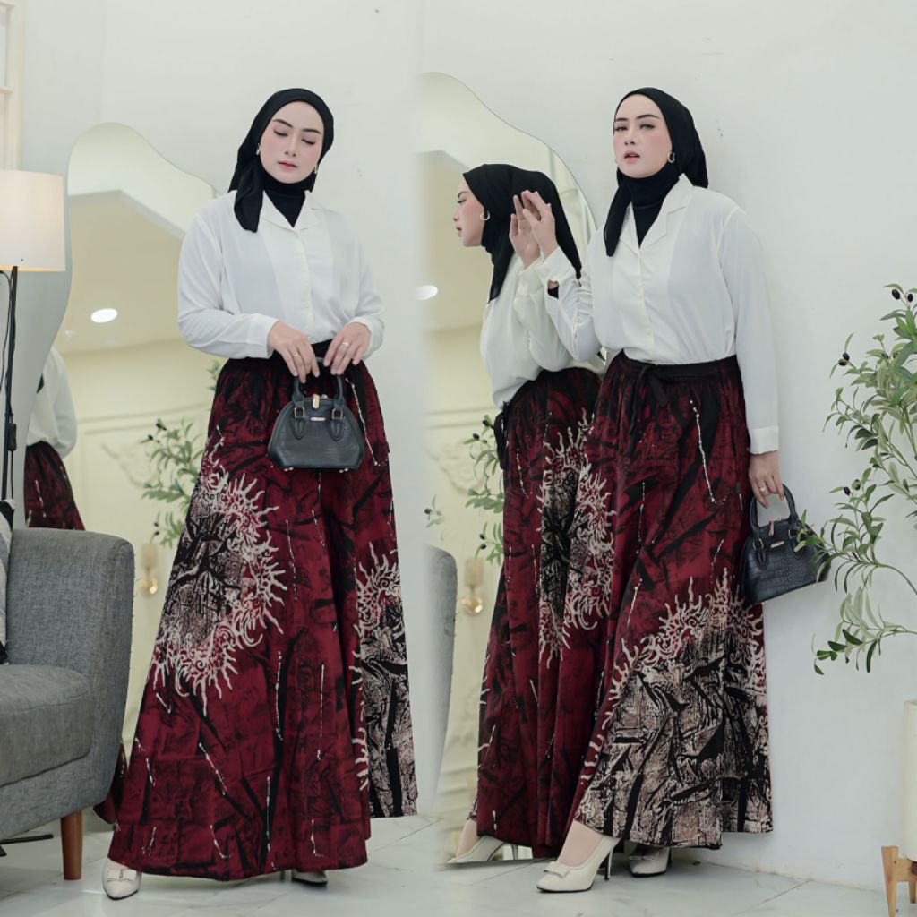 Rok Batik Cap Payung Jumbo Rok Batik Wanita Kekinian Rok Merah  Rok BawahN Kebaya Modern Premium