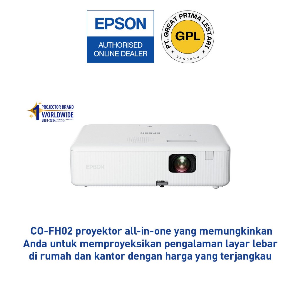 Epson CO-FH02 Proyektor Full HD 3000 Lumens Serbaguna untuk Hidup Modern