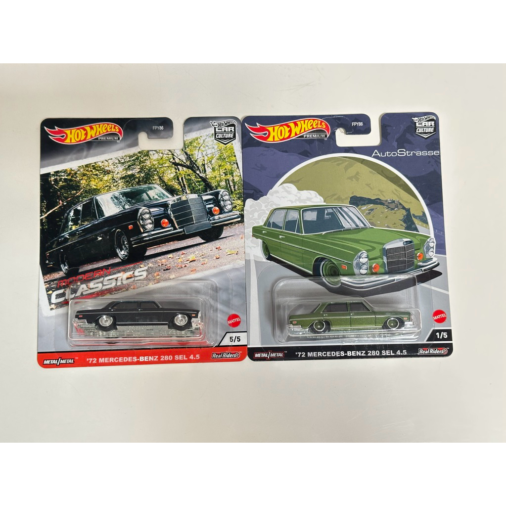 Hot wheels 72 Mercedes Benz 280 sel premium set 2 pcs