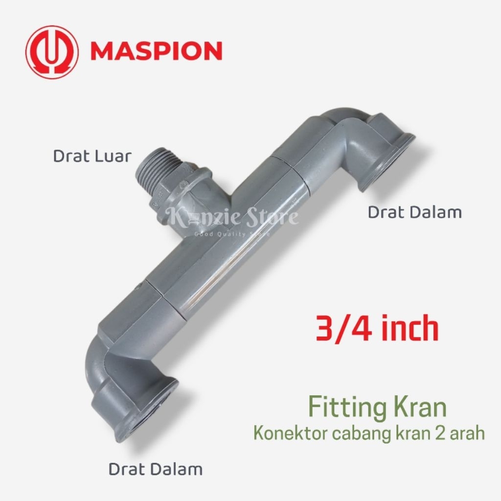 MASPION 3/4 Inch Konektor Sambungan Cabang Kran 2 Arah Drat Dalam