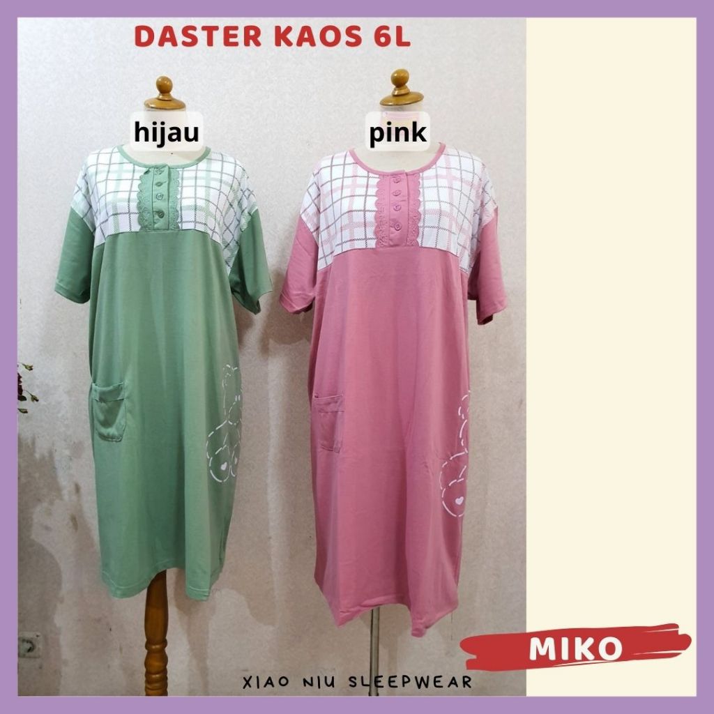 XIAO NIU - Daster Kaos Jumbo 6L LD 140 / Baju Tidur Wanita / Daster Wanita