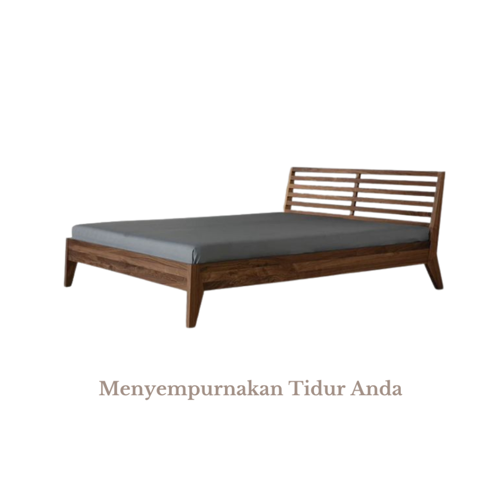 Ventura - Tempat Tidur Jati Solid Minimalis Dipan Kayu Jati Tahan Lama
