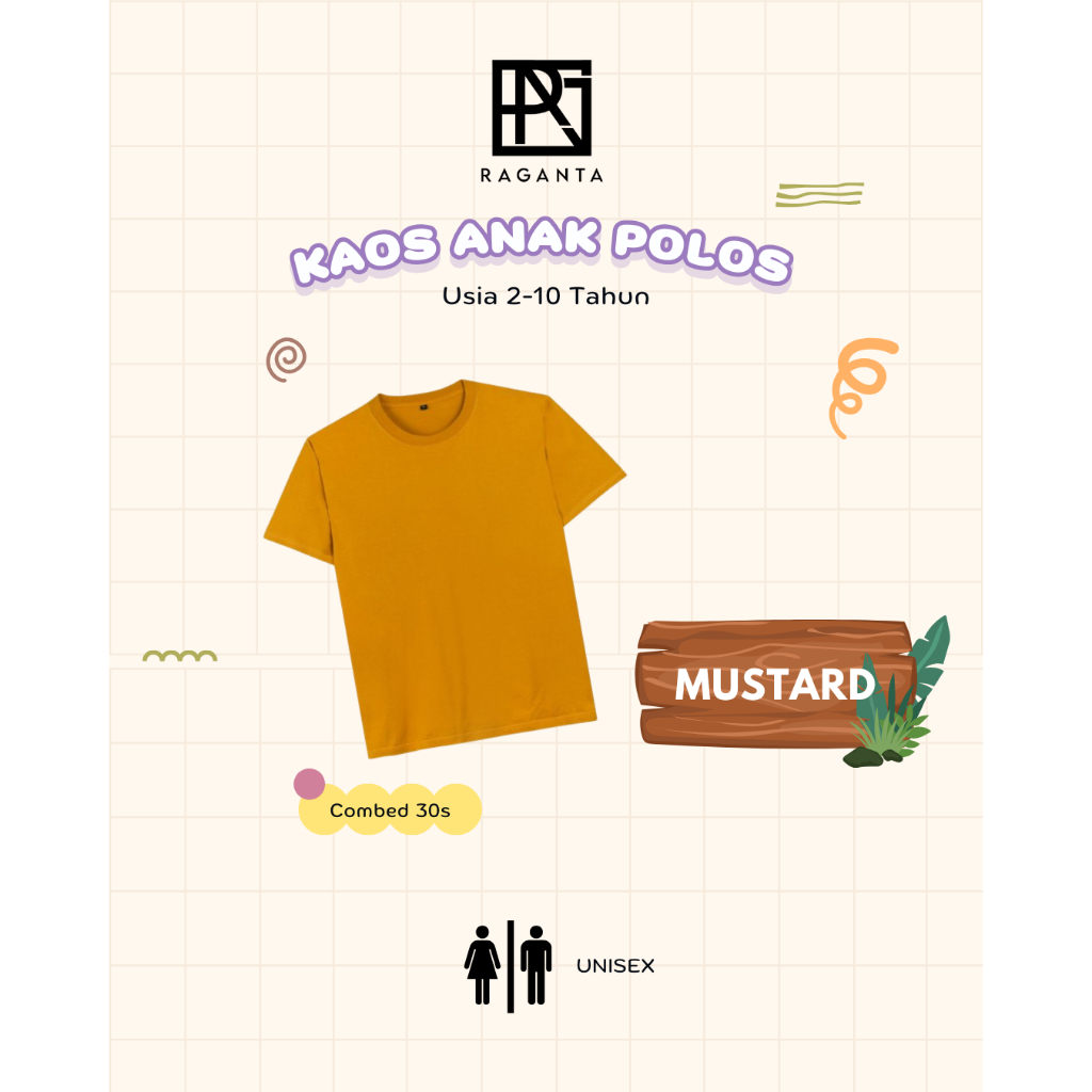 Raganta KAOS POLOS ANAK KAOS POLOS KUNING ANAK KAOS KUNING KAOS ANAK BAJU ANAK BAJU KUNING KAOS POLO