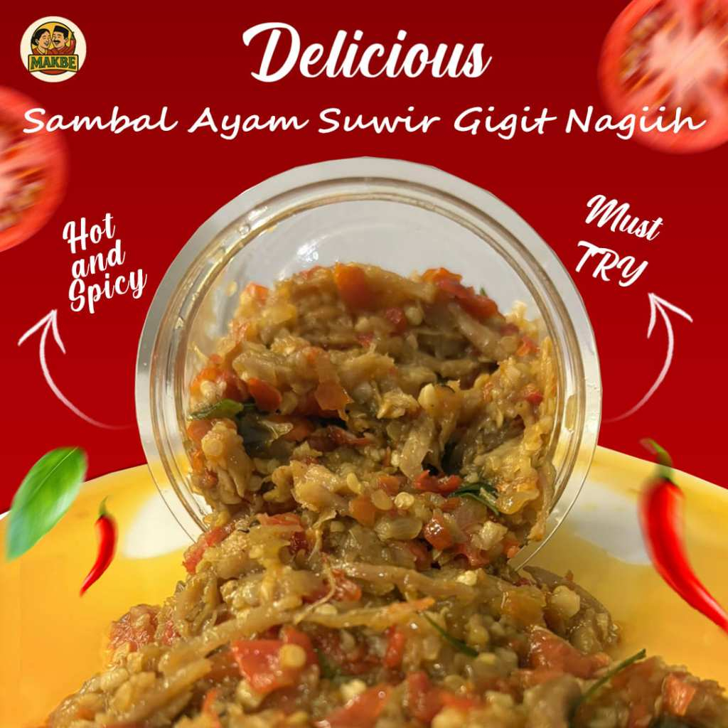 

Sambal Ayam Suwir Daun Jeruk 120 Gram - Sambel Makbe Ayam Suwir - Sambal Pedas Kemasan Kaleng Siap Makan Asli Homemade Enak Untuk Lauk - Aneka Spesial Sambal Murah Viral Nagih - Rumah Emak & Babeh Juara