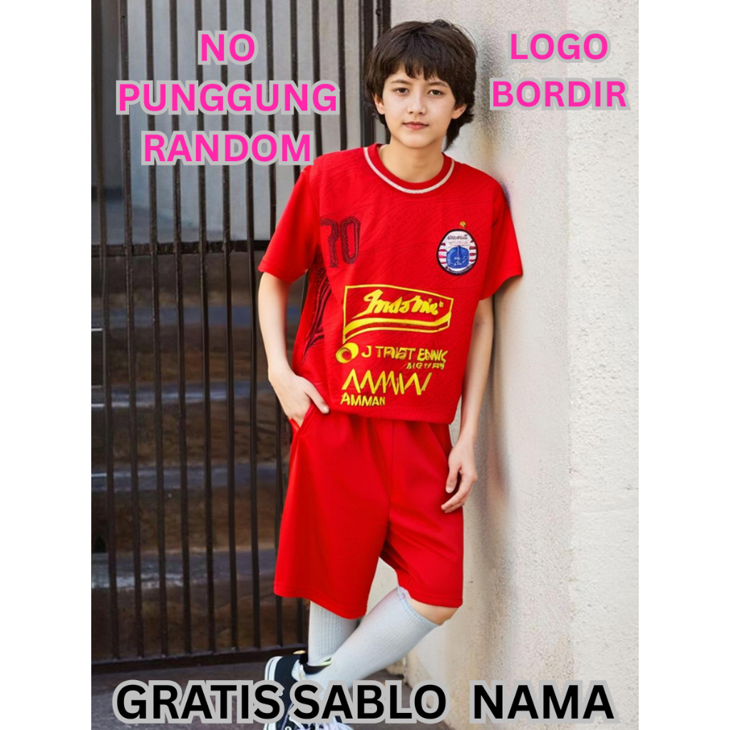 jersey baju bola anak persija jakarta BISA SABLON NAMA