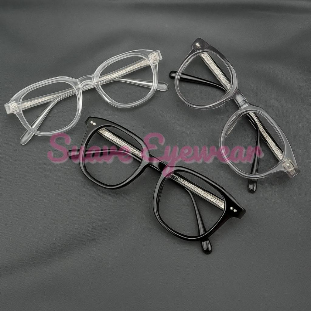 Frame Kacamata Korea Trendy Kotak Kacamata Fashion Unisex Bisa Pasang Lensa Minus Plus