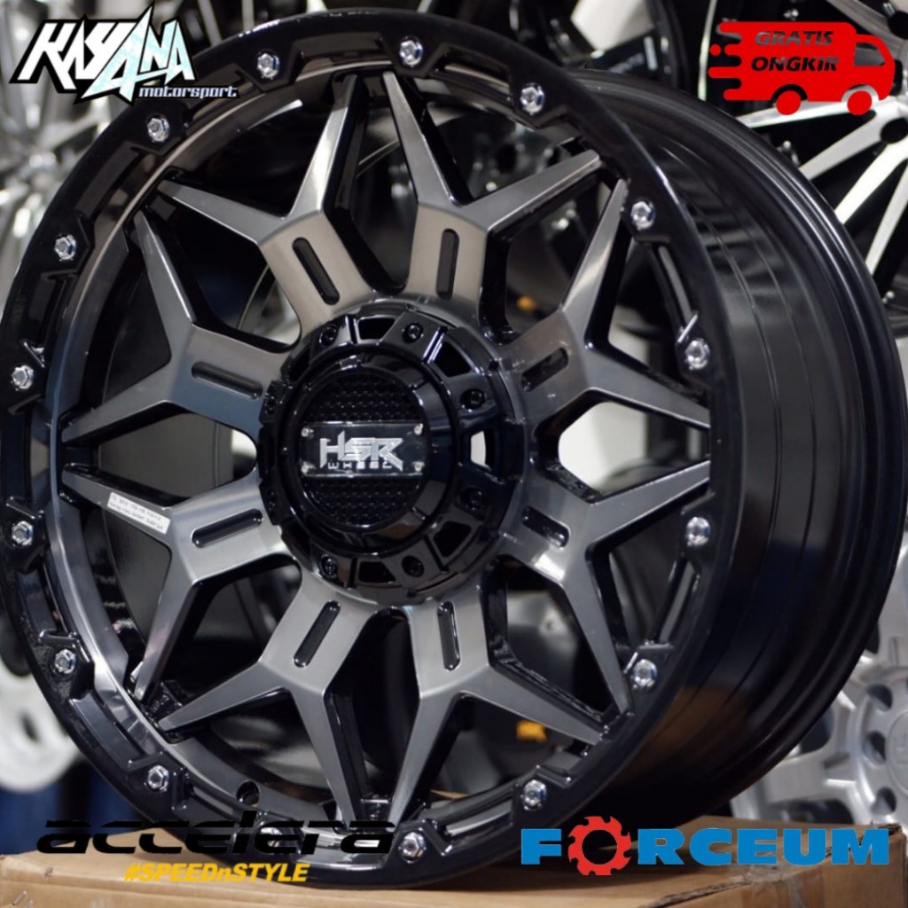 Velg mobil r20 pajero fortuner ford rangger HSR fg Bold h6 Lebar 10 Hitam