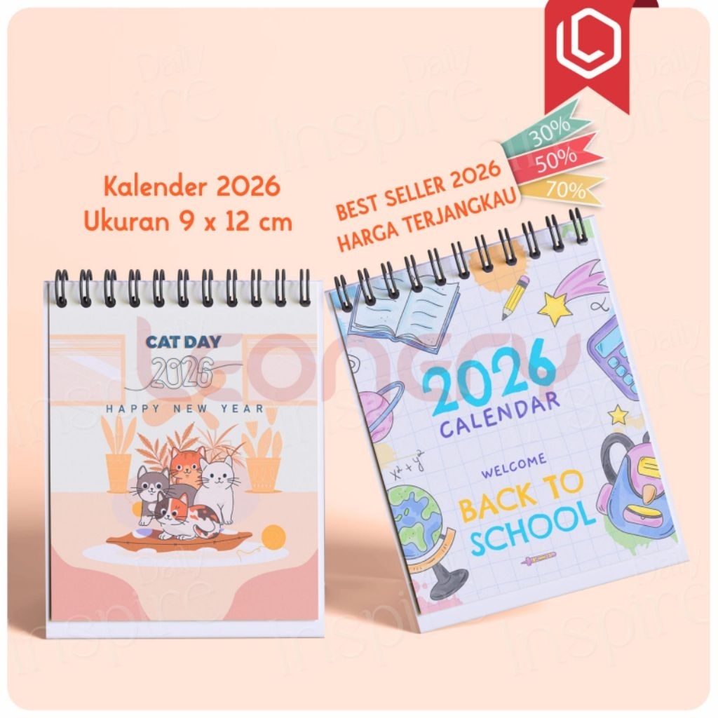 

Leonery Kalender Meja 2026 Spiral Mini 9x12 cm / Desk Calendar 2026 Motif Lucu & Unik BEST SELLER