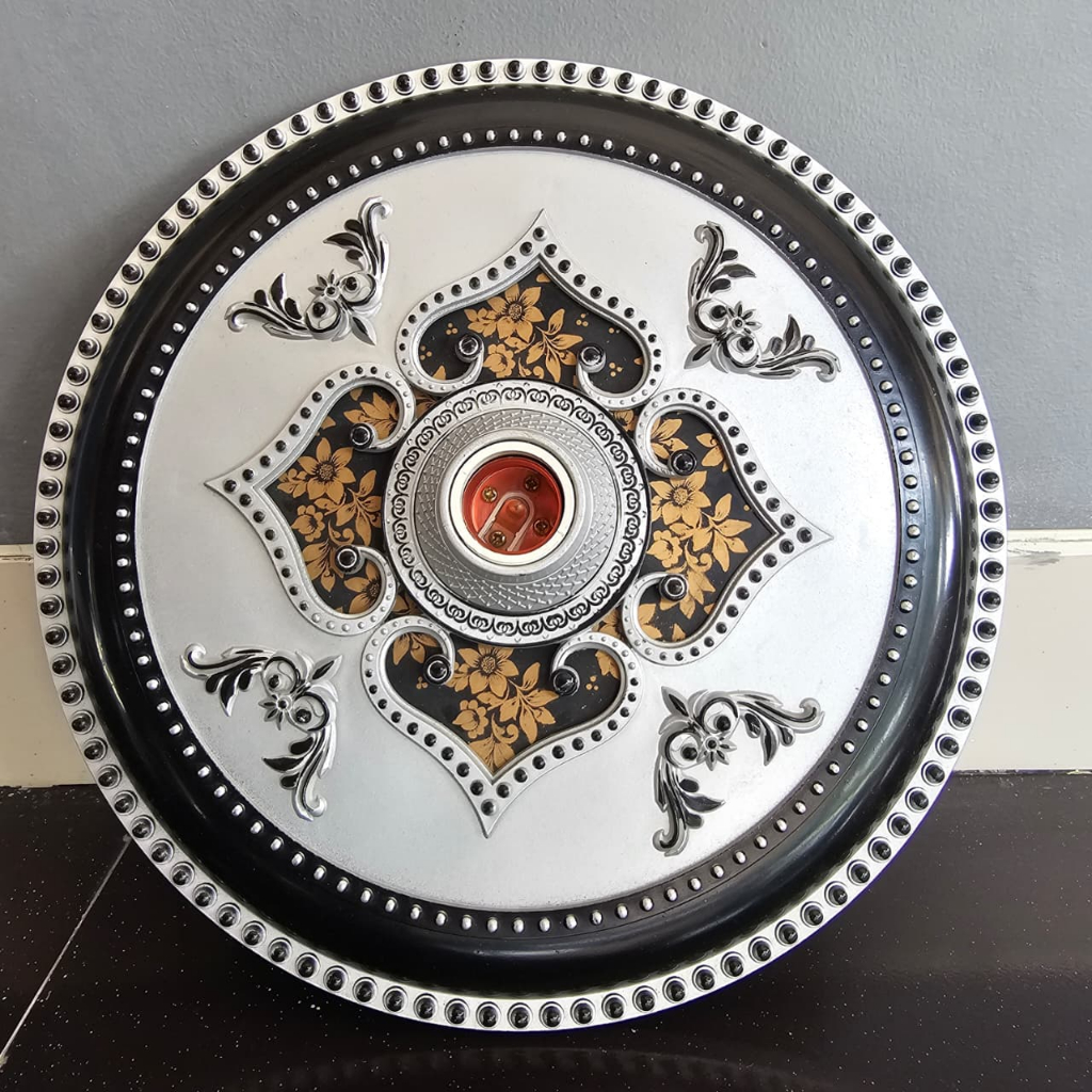 Fitting Lampu Plafon PVC 30x30cm Elegan/Fiting Hias Besar Ornamen Plafon PVC 30cm fitting
