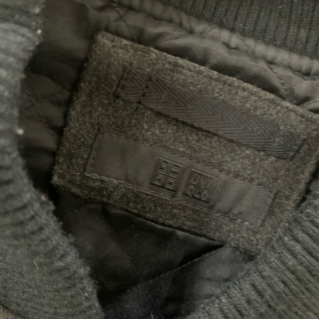 Uniqlo Varsity Leather Jacket Black on Black