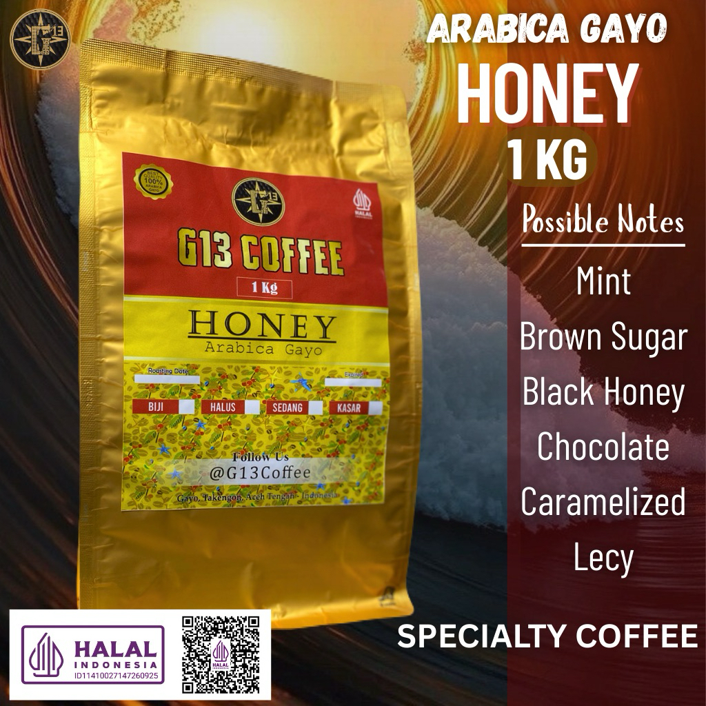 

KOPI GAYO ARABICA SWEET HONEY 1 Kg SPECIALTY ARABIKA ACEH ROASTED BEANS BIJI / BUBUK