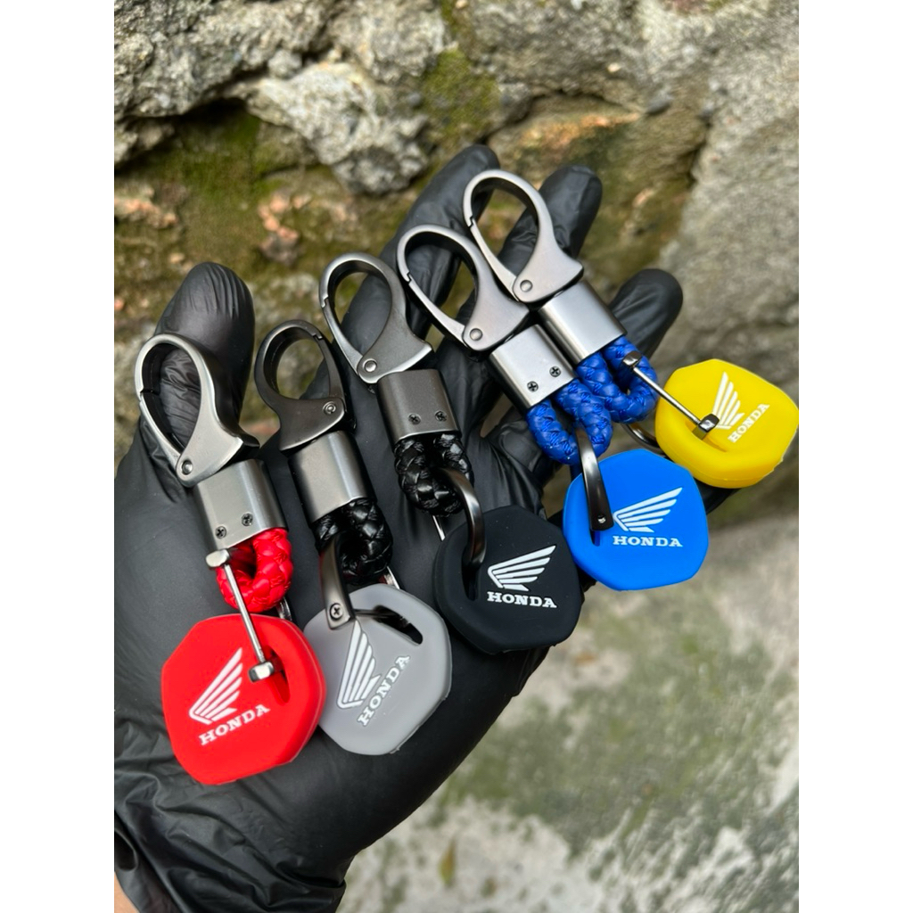 Paket Hemat 2in1 Silicon plus Gantungan pengaman Kunci Cover Tebal kunci Motor Pelindung kunci Motor