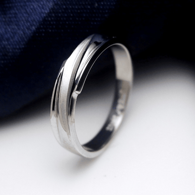 Cincin Nikah Pria Perak 950 Asli Bersertifikat [P21]  – Kawin Tunangan Platinum Palladium Emas SAN95