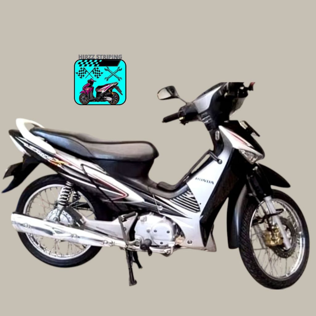 Striping Lis Les Body Motor Honda Supra x 125 D 2005 Hitam Silver