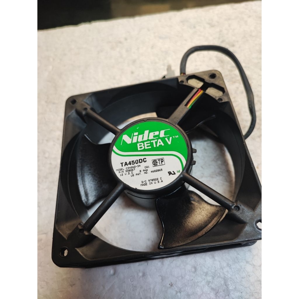 Kipas blower NIDEC Made in usa 12cm 12V 0,8A 3-baling2 Angin kencang
