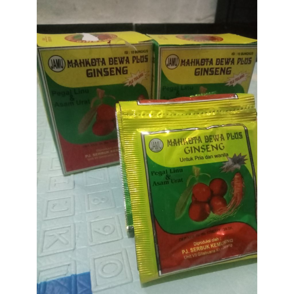 Mahkota dewa plus ginseng ,isi 10 sachet