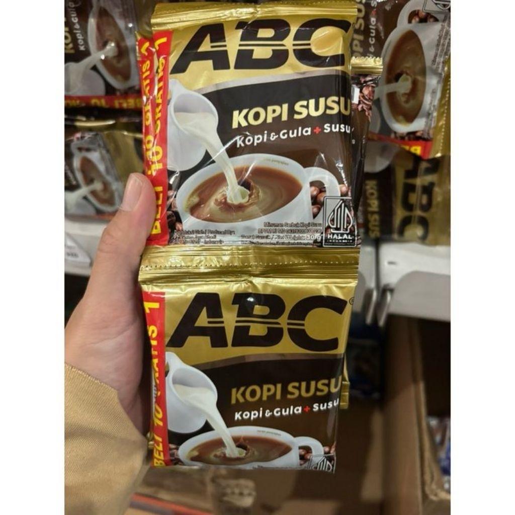 

Kopi Susu ABC 1 Renceng isi 11 SACHET (10+1) Kemasan Baru Beli 10pcs GRATIS 1pcs Promo