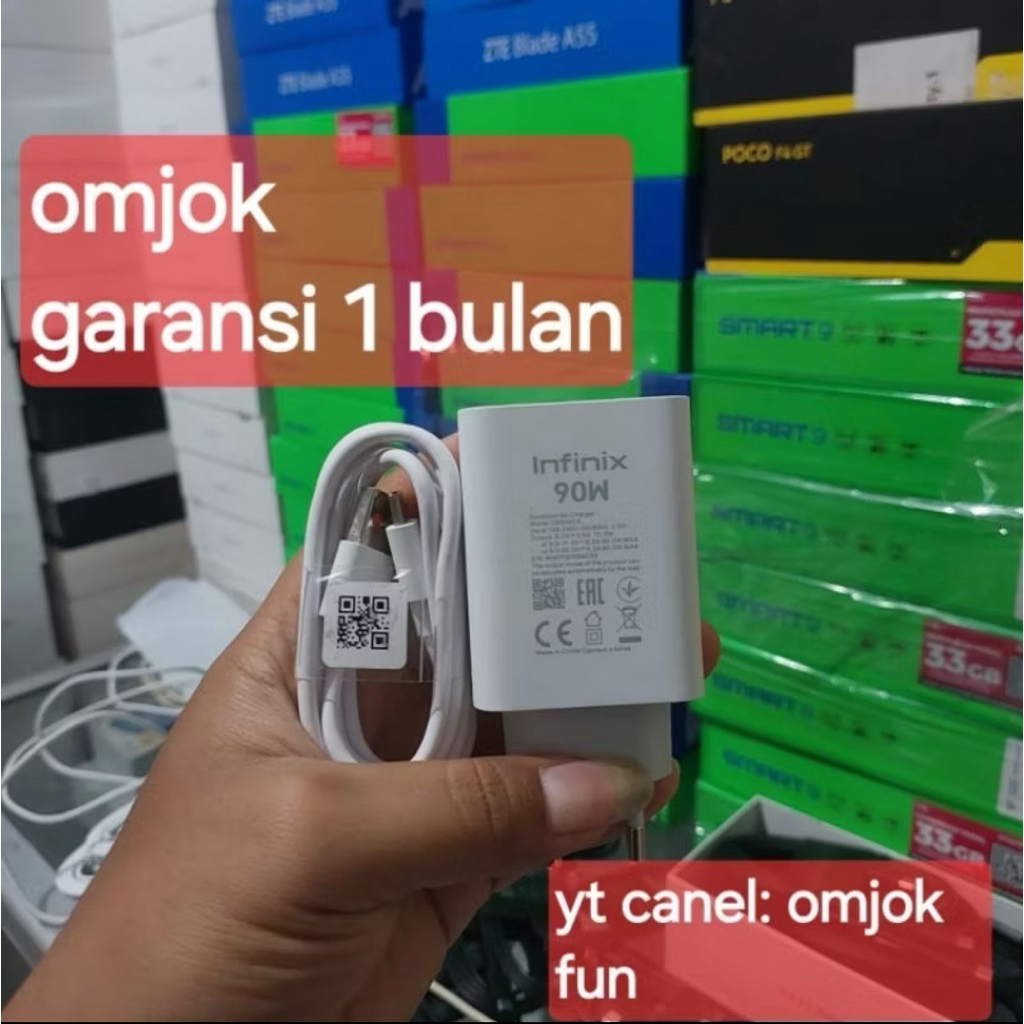 Charger Infinix 90W original copotan bawaan dr box hp ori