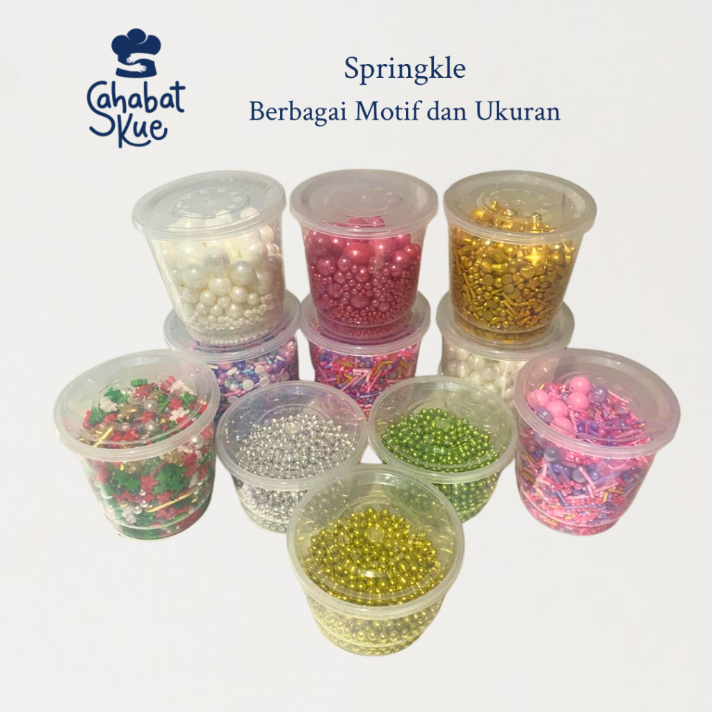 

Aneka Springkle 100gr (Silver, Gold, Putih, Pink, dsb) – Topping Sprinkle Hiasan Kue / Springkel
