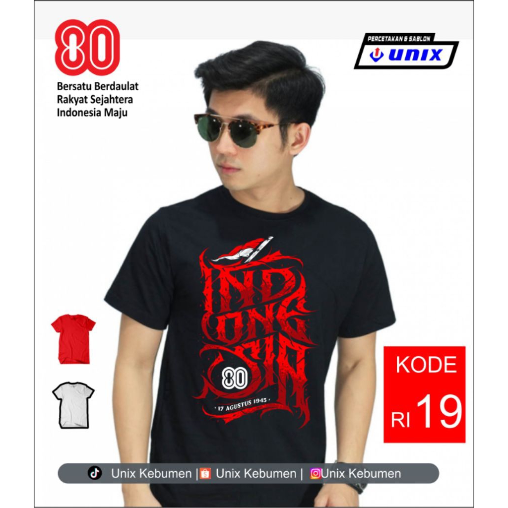 KAOS KEMERDEKAAN INDONESIA  KE-80 #HUT RI KE-80 MEDEKA