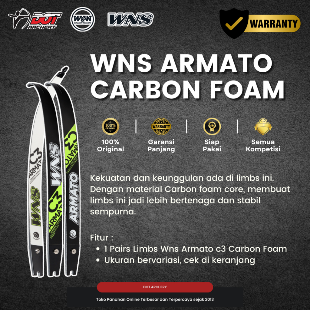 Limbs Recurve ILF | Wns Armato Carbon Foam Ilf | Limbs Pemula - Profesional