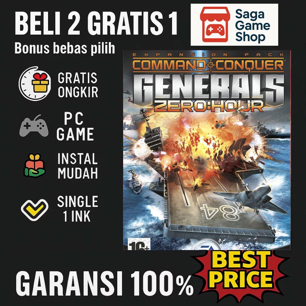 Jual Command and Conquer Generals Zero Hour l Game PC | Permanen | SagaGameShop | PC game Offline