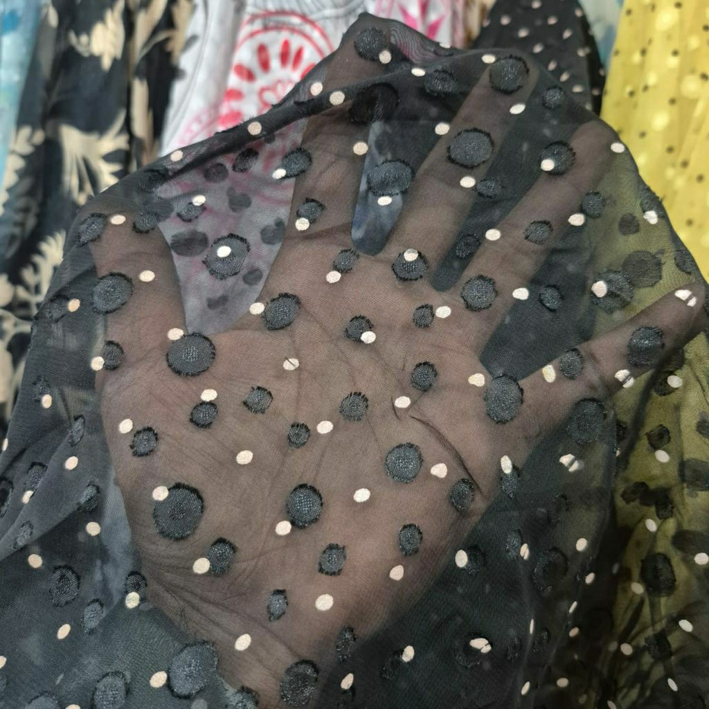 KAIN SIFON URAGIRI PREMIUM MOTIF POLKADOT  - KAIN SIFON RUBIAH MOTIF DOT - BAHAN KAIN SIFON MOTIF PO