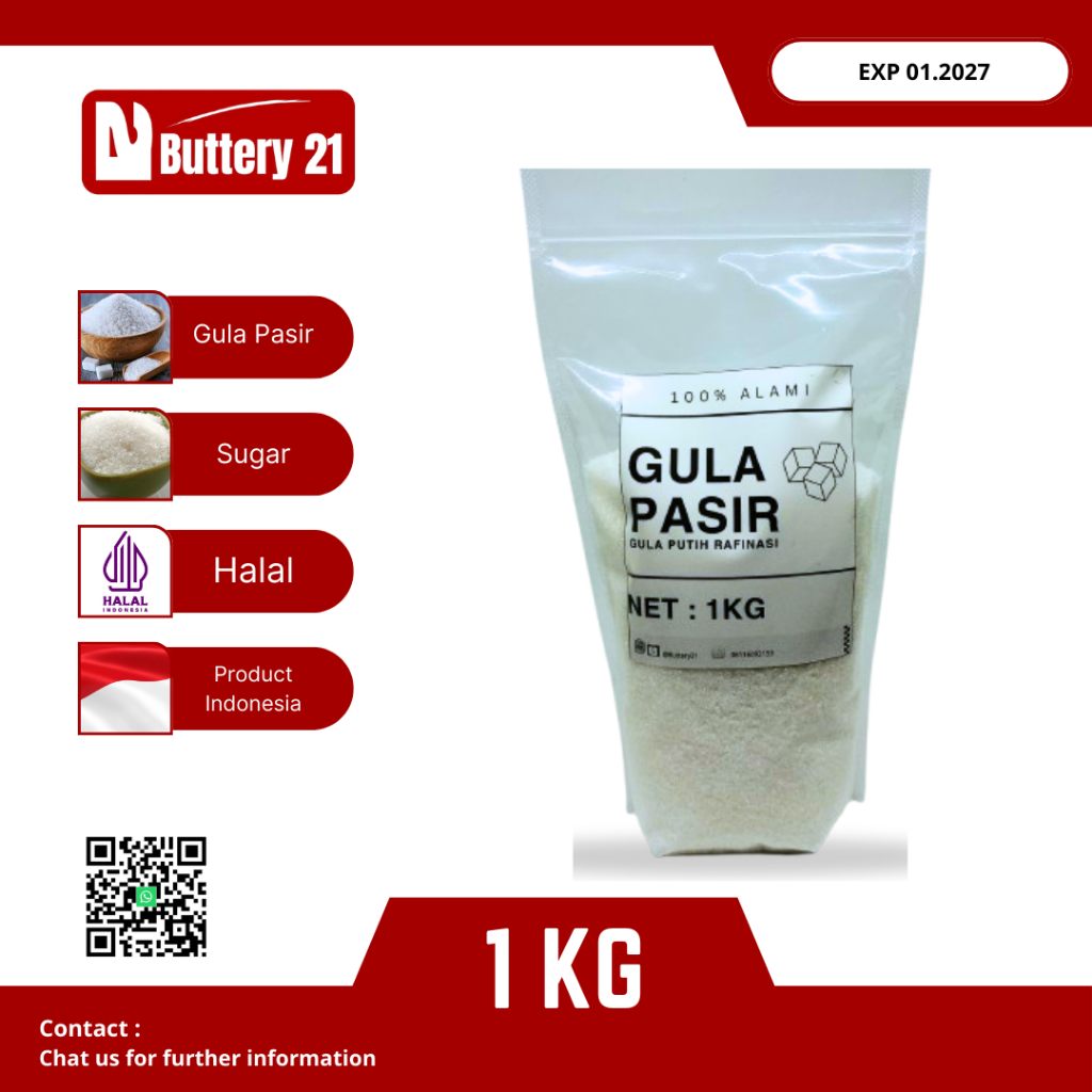 GULA PASIR 1 KG/GULA PUTIH/GULA DAPUR/SUGAR/GULA TEBU PUTIH/REPACK 1 KG