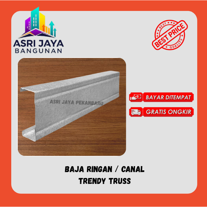Baja Ringan Trendy C75.75 & 75.65 Kanal (KHUSUS DAERAH PEKANBARU SAJA) - Rangka Baja Ringan Harga pe