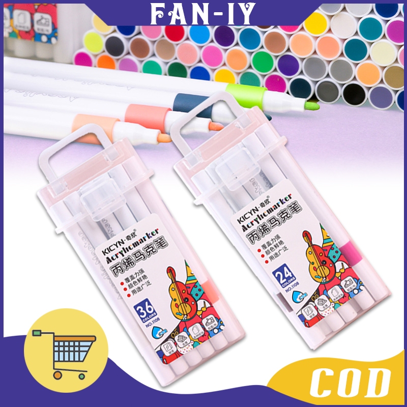 

24/36 Warna Spidol Propilen Ujung Ganda Set / Pensil Cat Air Set Warna / Lengkap Spidol Anak