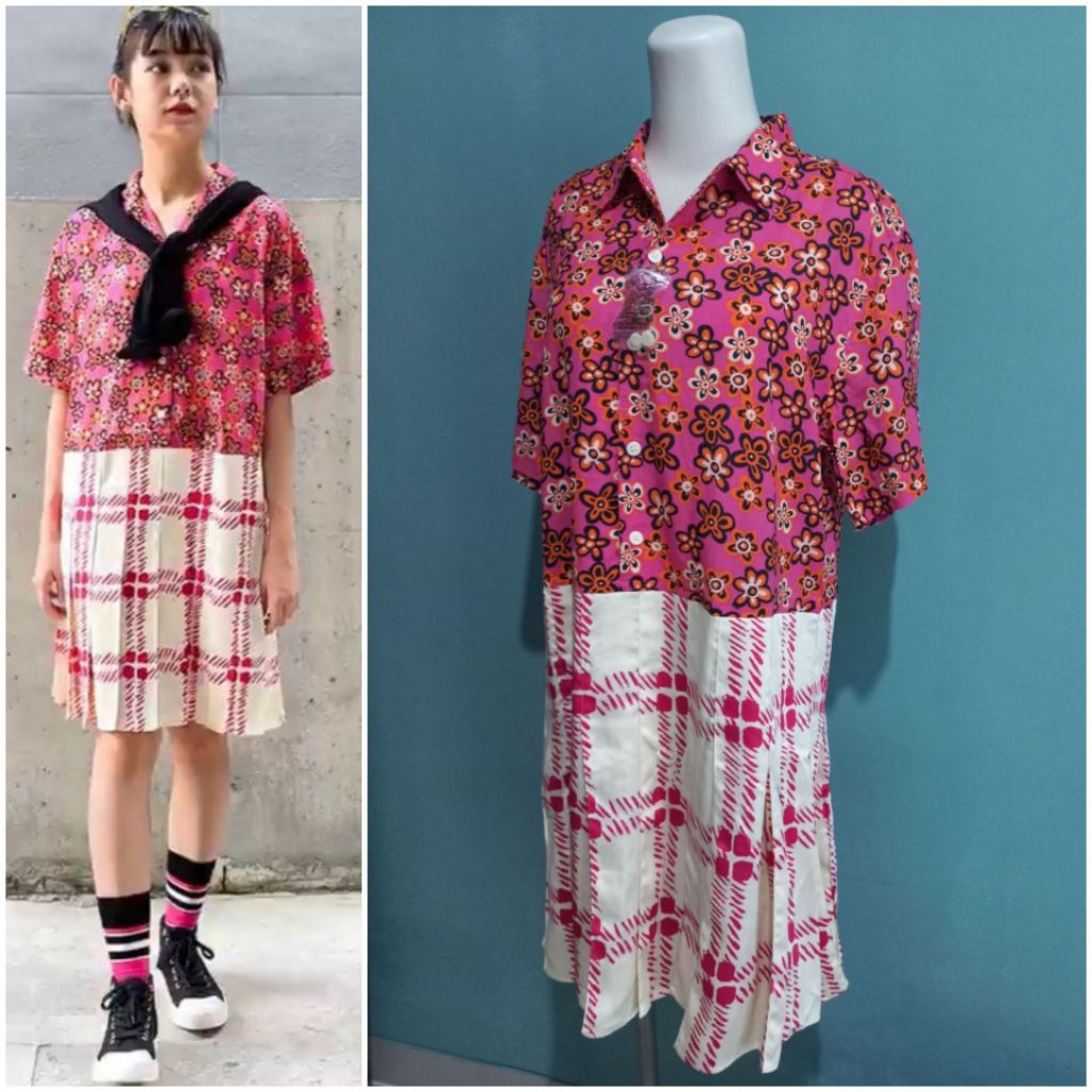 UNIQLO x MARNI Open Collar Pleated Dress