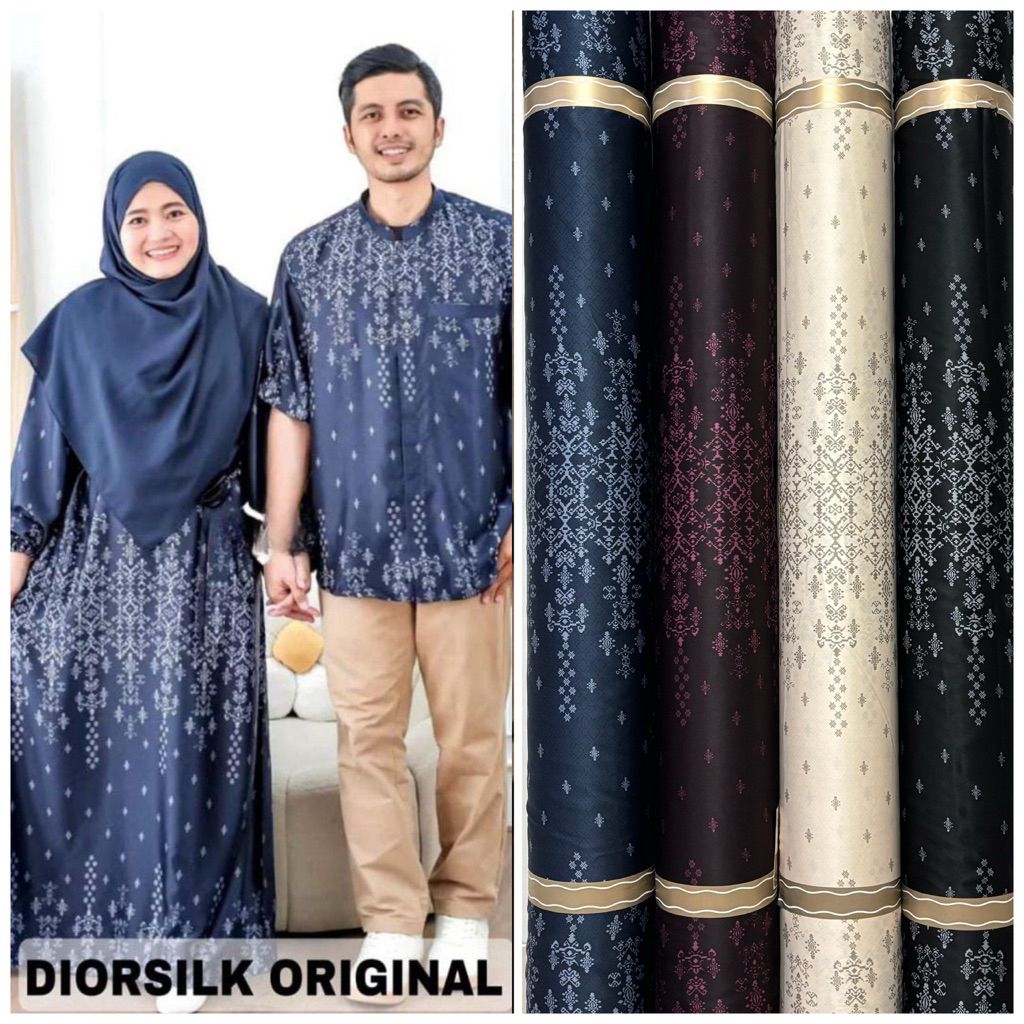 Bahan Kain Dyor Silk Premium Motif Rumi Etnik Batik adem lembut / harga 0,5 meter / Dr silk / kain s